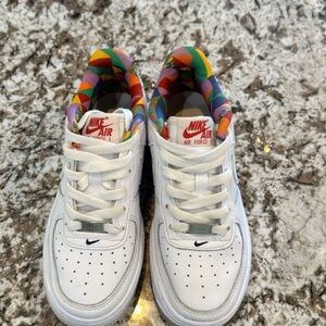Nike White Sneakers with Colorful Accents